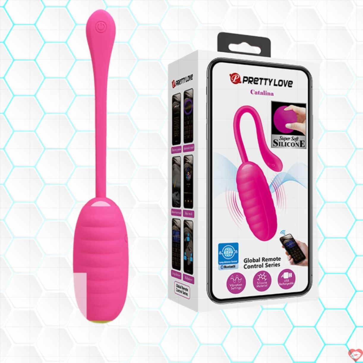 Trứng rung điều khiển app Pretty Love Catalina silicon mềm mại 