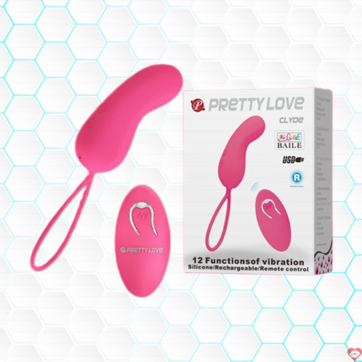 Trứng rung Pretty Love Clyde remote 12 chế độ, phấn khích nhanh 