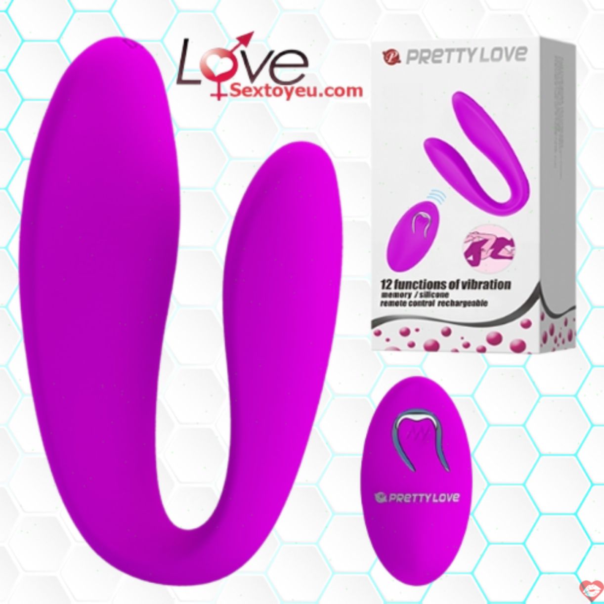 Máy rung chữ C Prettylove thông minh điều khiển từ xa siêu phê 