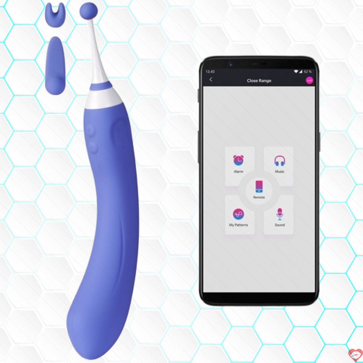 Máy rung Lovense Hyphy 2 đầu 3 đầu phụ điều khiển app tiện lợi 