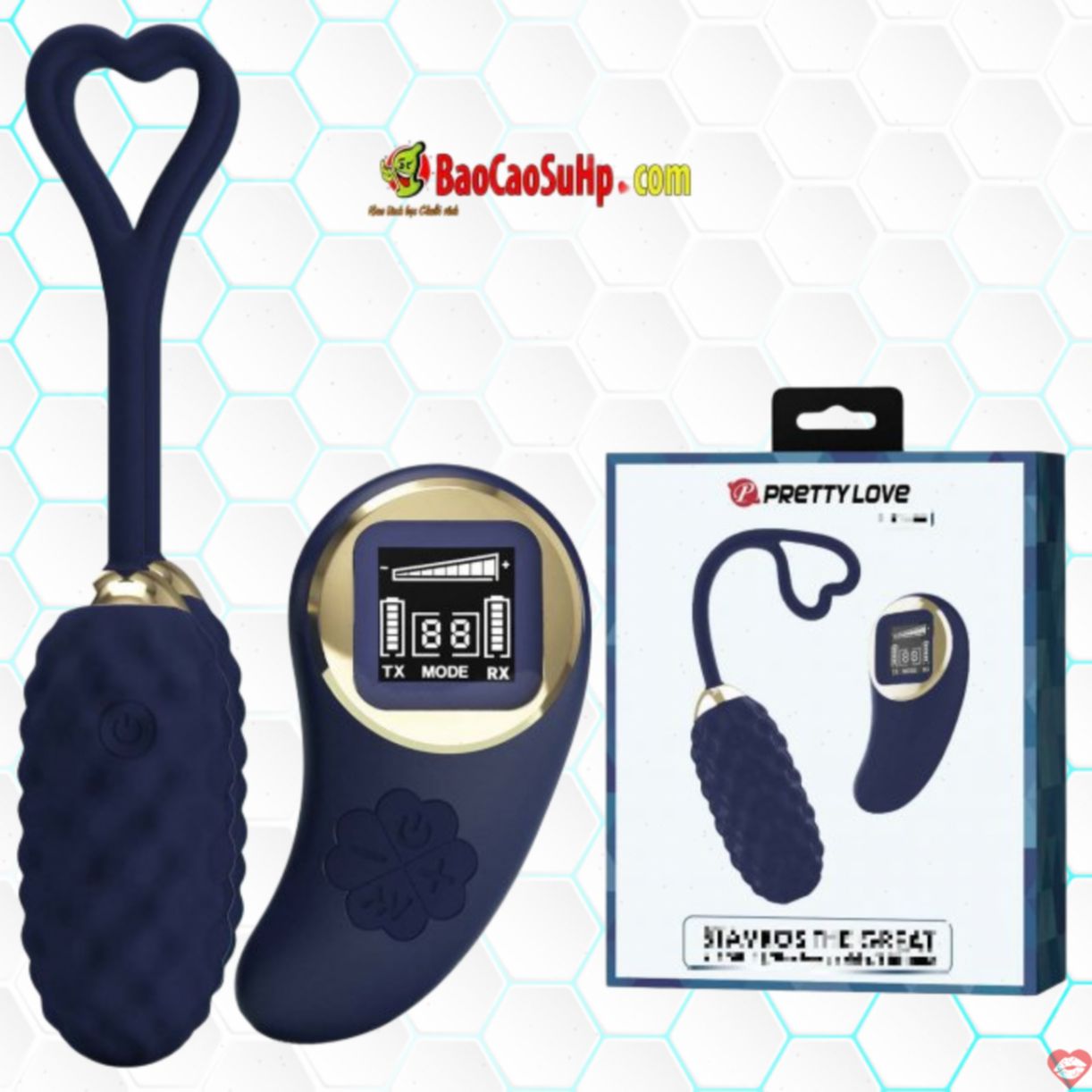 Trứng rung silicone điều khiển từ xa Baile Prettylove blue sành điệu 