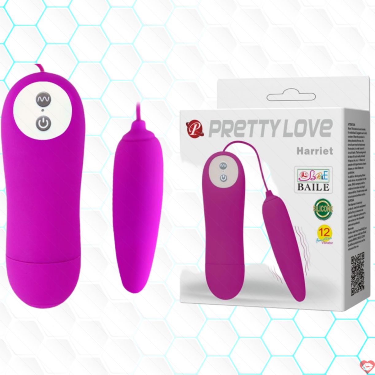 Trứng Rung Silicon Mềm Mịn PrettyLove Harriet 12 Chế Độ Siêu Rung Giá Tốt 