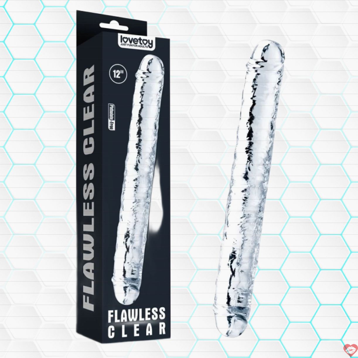 Lovetoy Flawless Clear Double - Dương vật đôi trong suốt tinh tế, an toàn 