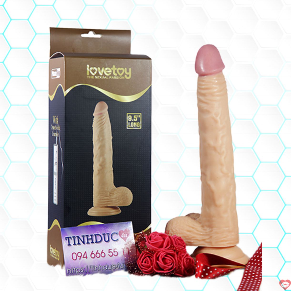 Dương vật giả Lovetoy 9.5 inch siêu thật TO cực mạnh hít tường 