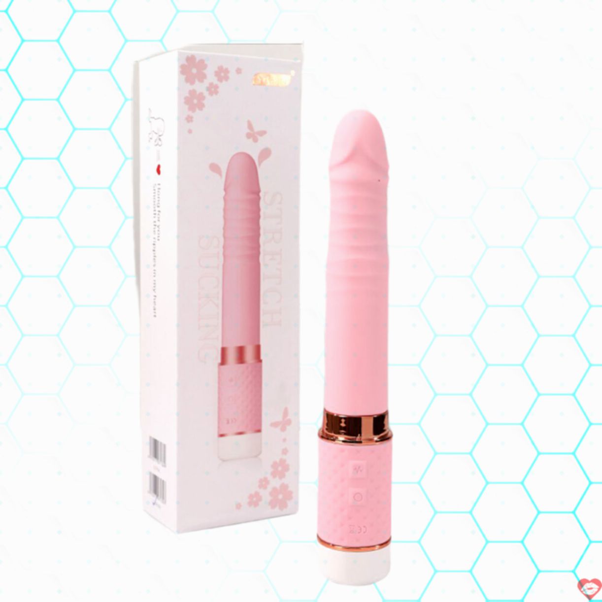 Dương vật giả Yeain 2in1 rung thụt mút siêu phê, kích thích 