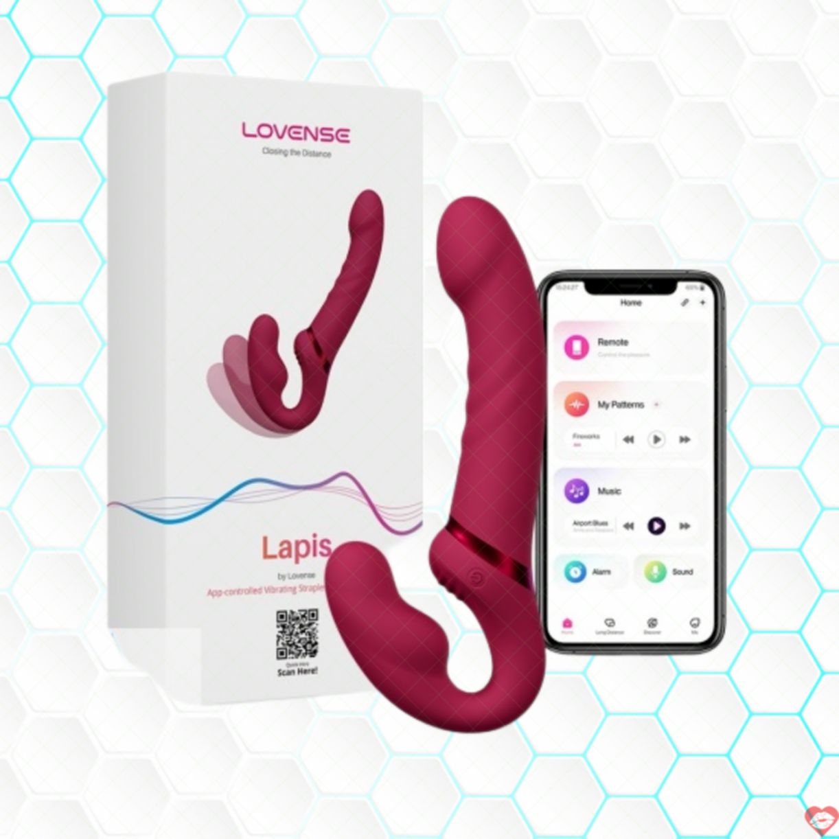 Lovense Lapis đồ chơi 2 đầu rung mạnh cho les kết nối App 