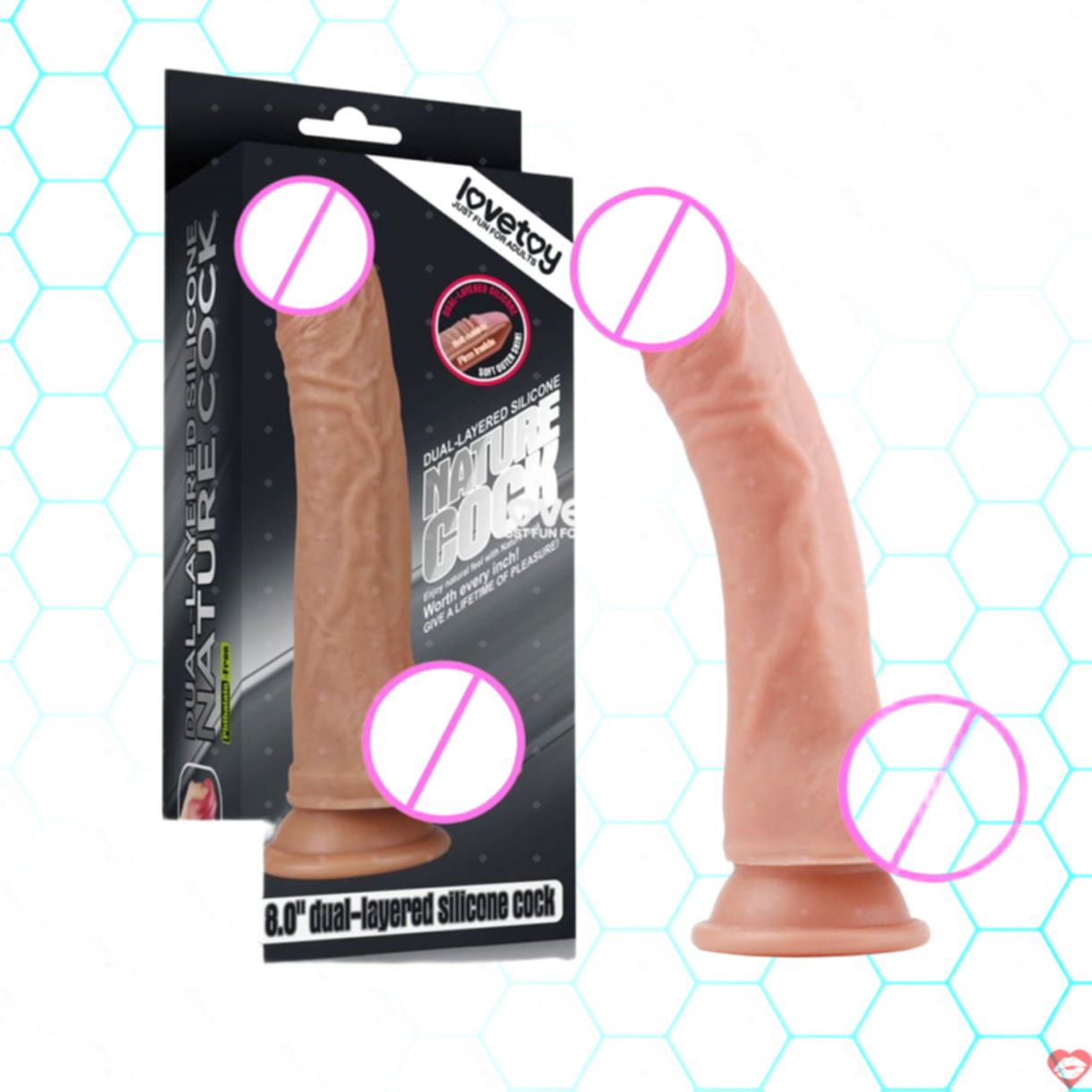 Dương vật giả Lovetoy Nature Cock 8 2 lớp siêu mềm chân thật 