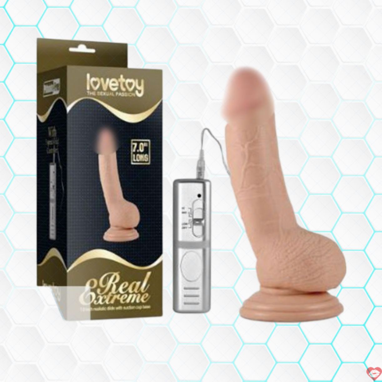 Lovetoy Real Extreme 7 rung đa chế độ dương vật giả gắn tường 