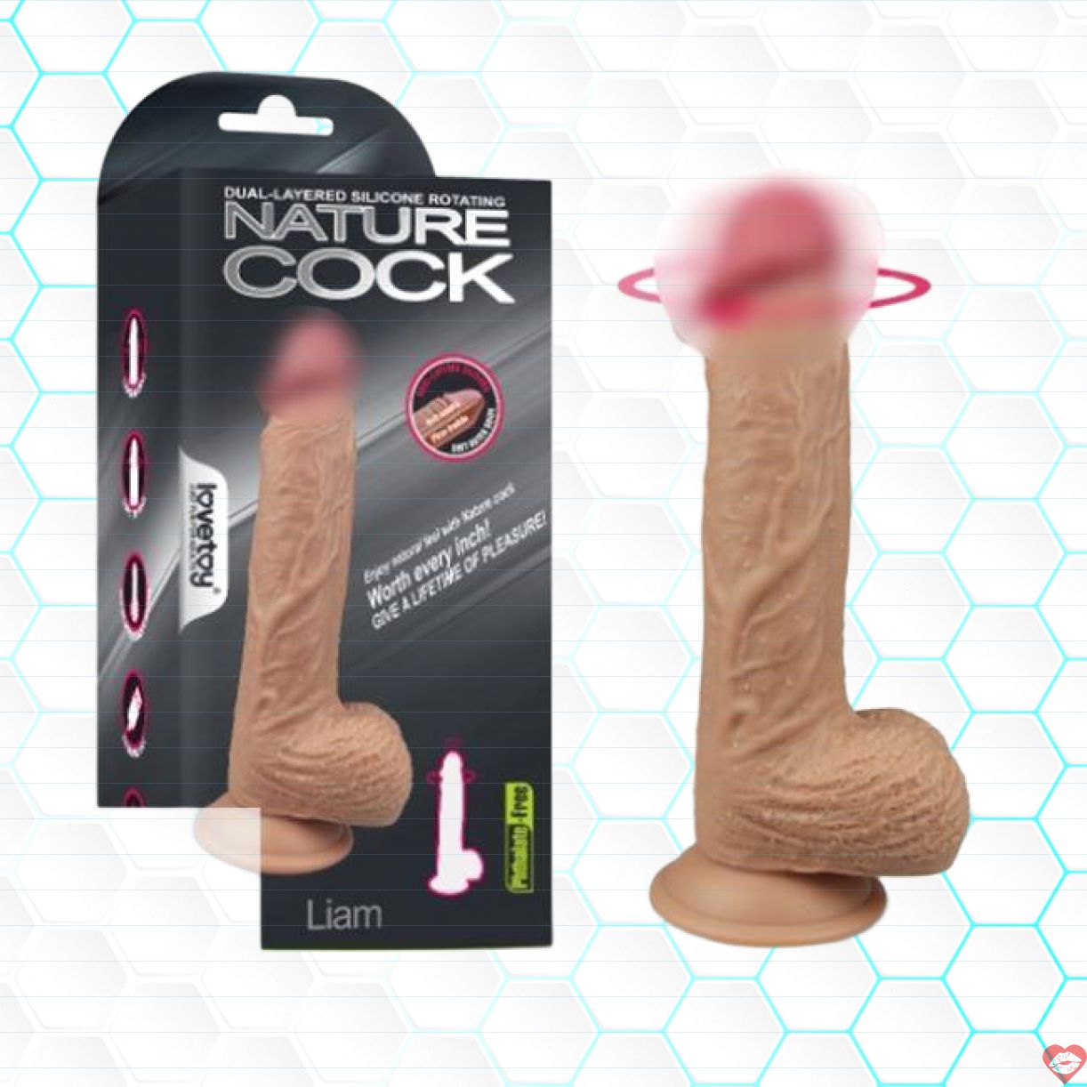 Dương vật silicone mềm rung siêu thực Nature Cock Liam bán chạy 