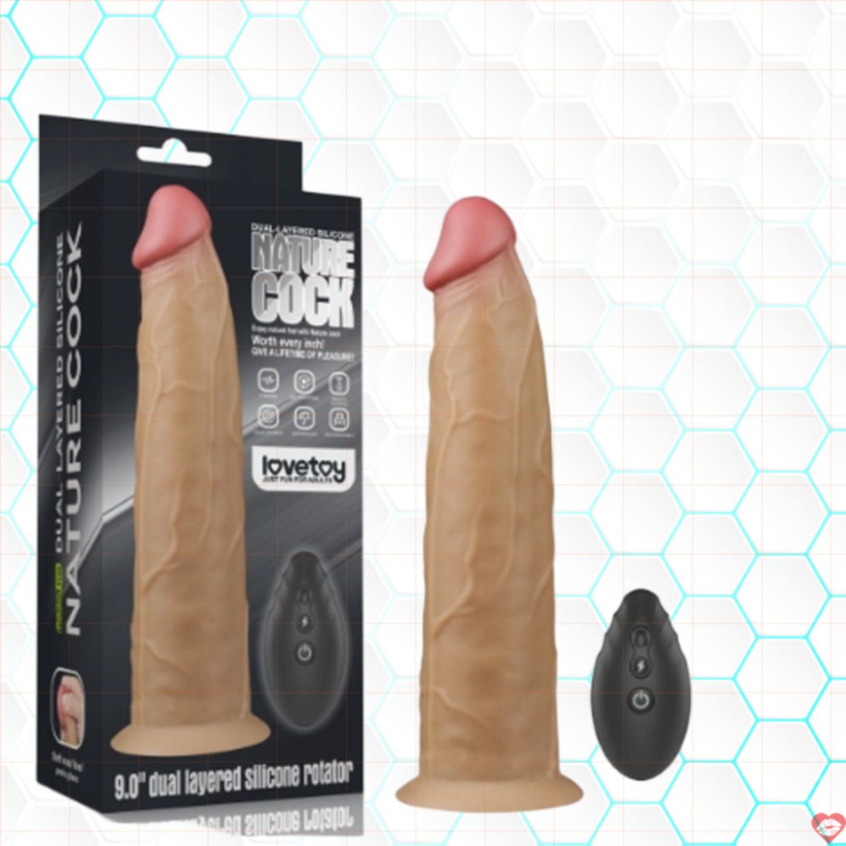 Dương vật giả Lovetoy Rotator siêu mềm rung ngoáy điều khiển 