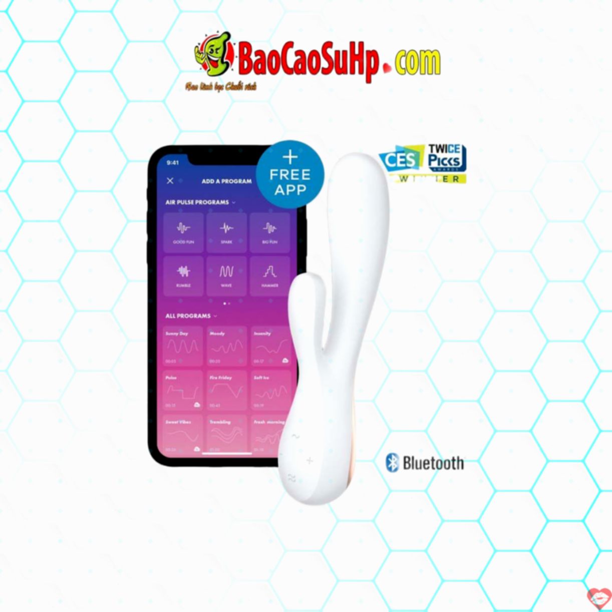 Sextoys USA Dương vật giả rung Satisfyer Mono Flex điều khiển ứng dụng tiện ích 