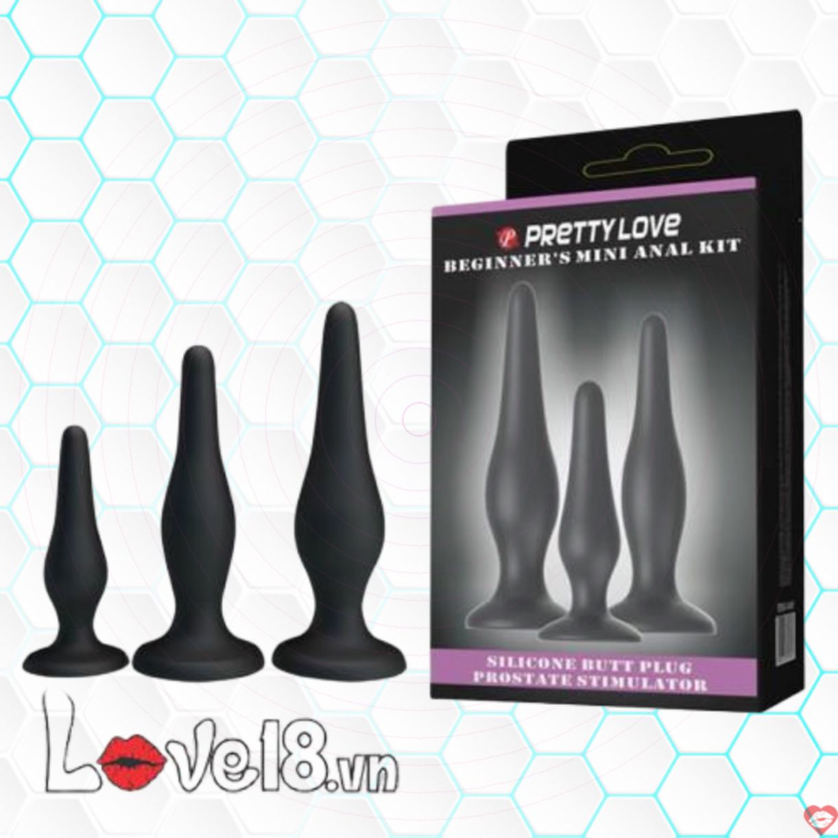 Bộ 3 Phích Hậu Môn Mini Mềm Mại Prettylove Đa Dụng Cao Cấp 