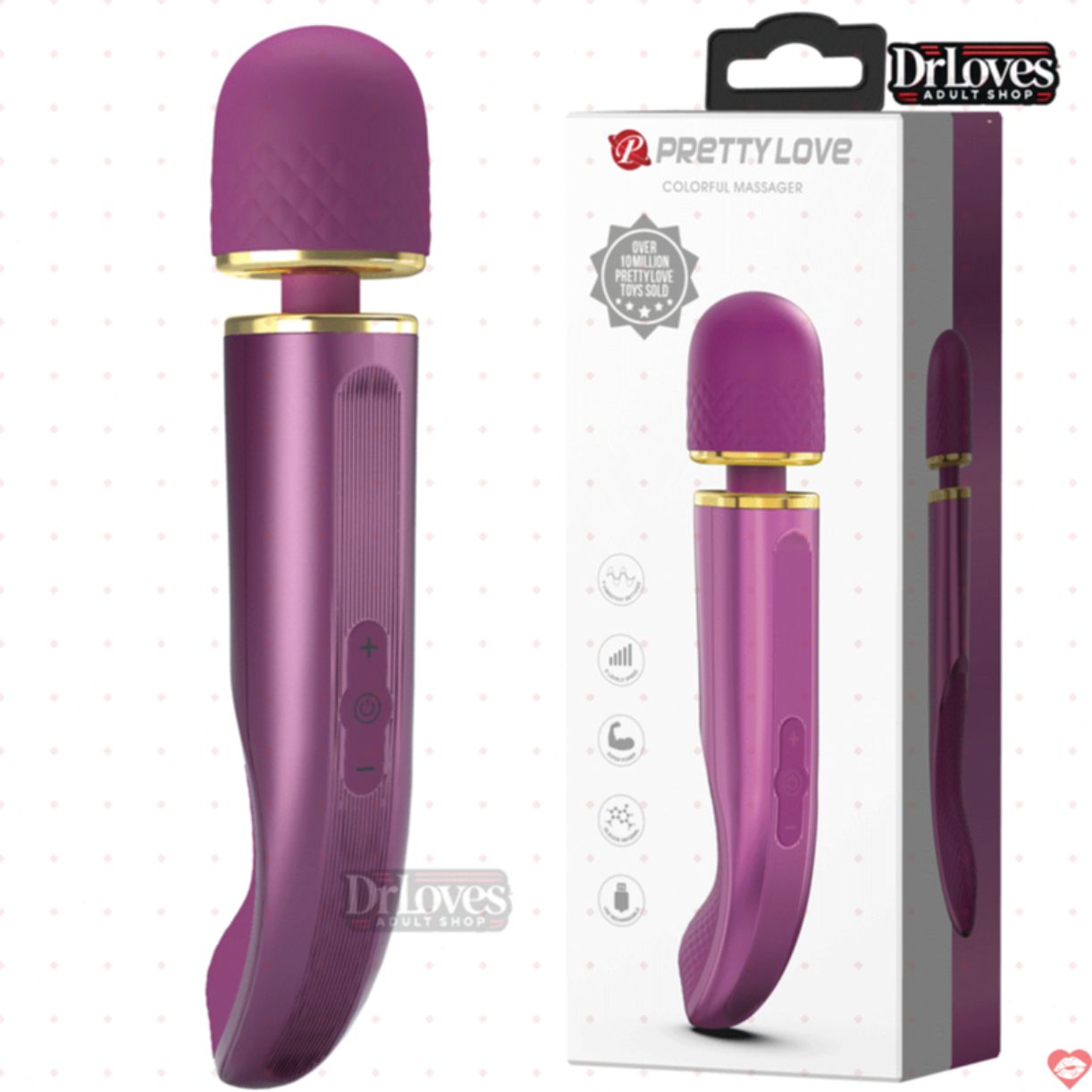 Chày Rung PrettyLove ColorFul Massage Đa Chức Năng Kích Thích Sảng Khoái 