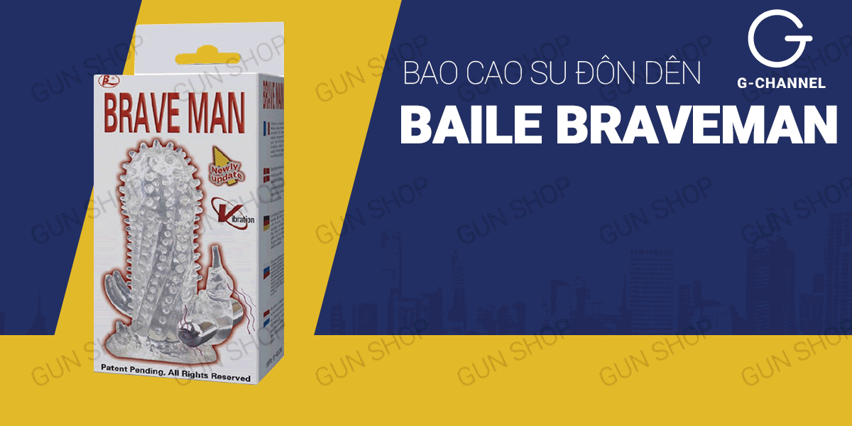  Sỉ Bao cao su đôn dên tăng kích thước rung phần gốc dương vật Baile Braveman chính hãng