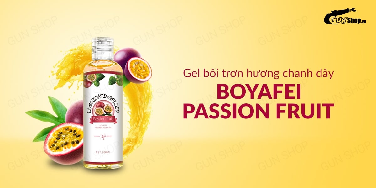  Bỏ sỉ Gel bôi trơn hương chanh dây - Boyafei Passion Fruit - Chai 200ml cao cấp