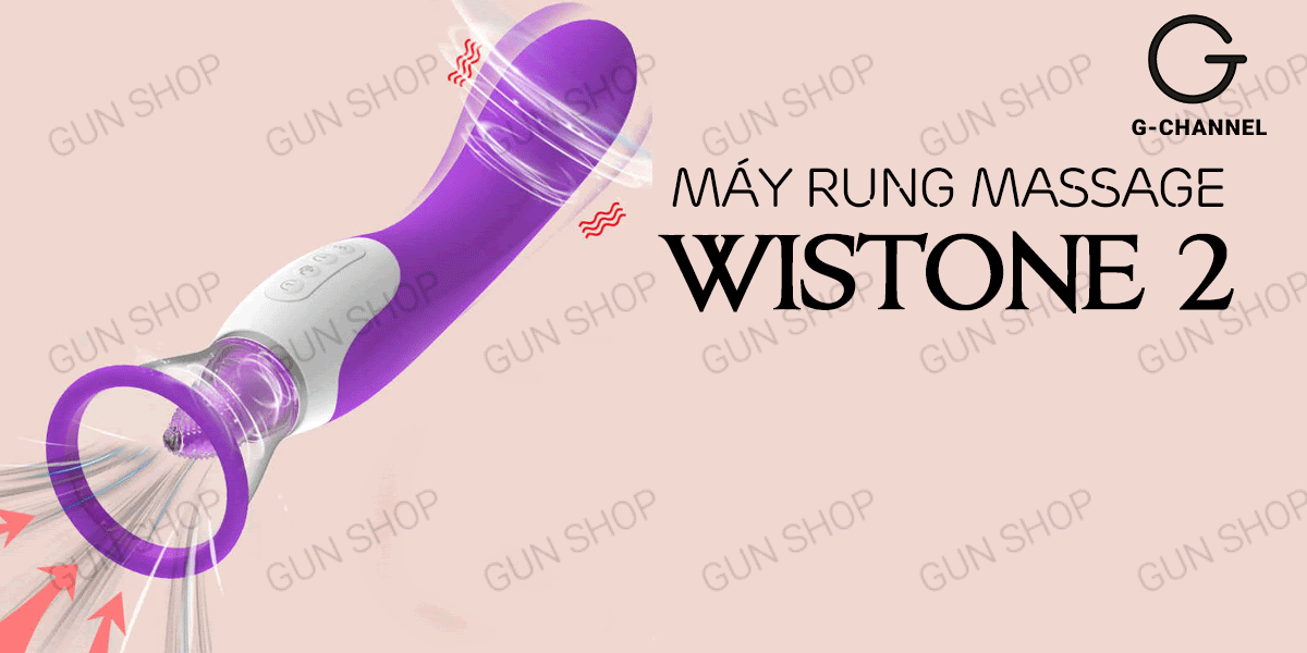  Cửa hàng bán Máy rung massage kích thích âm đạo 2 đầu rung có lưỡi giả hút liếm 17 chế độ - Wistone chính hãng