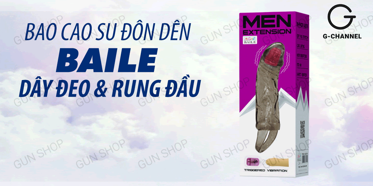  Thông tin Bao cao su đôn dên tăng kích thước dây đeo và rung đầu Baile Men Extension chính hãng