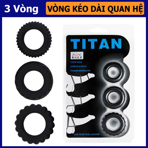 Cung cấp Bộ 3 vòng Titan tình yêu đeo dương vật chống xuất tinh sớm chất liệu silicon y tế giá tốt
